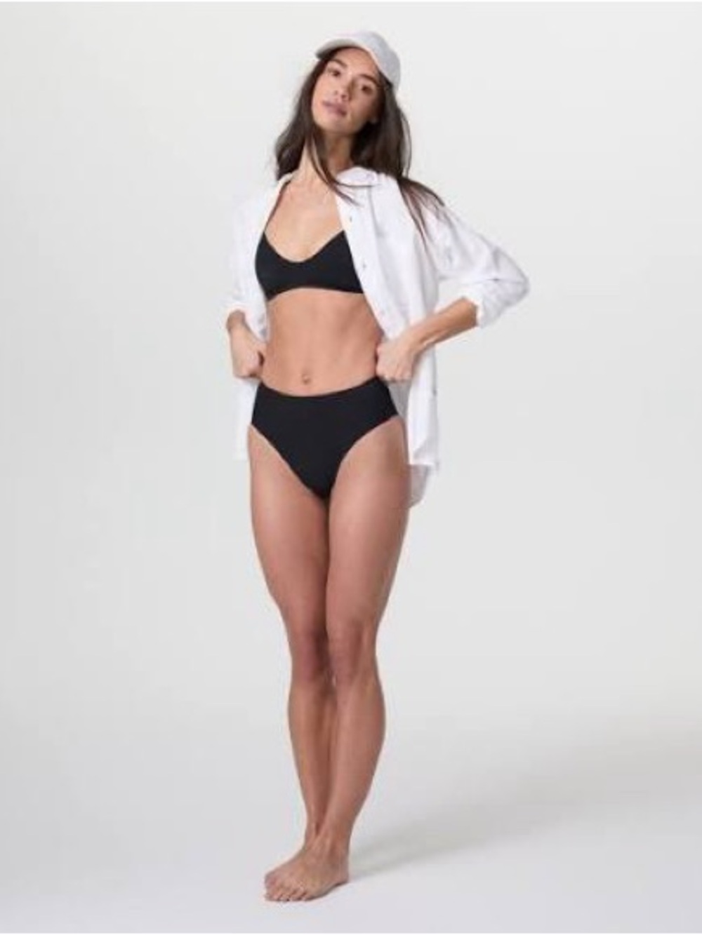 Vuori High Waisted Bikini Bottom in Black size Small